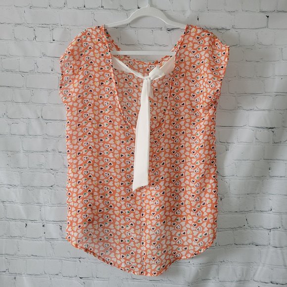 Overlayer orange shirt with hearts print - Picture 3 of 5